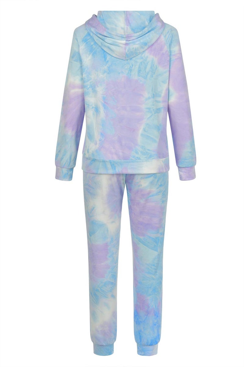 Fixmatti Women Tie Dye Set Long Sleeve Hoodie and Joggers Pant 2 Piece Sport Outfits L - Image 5